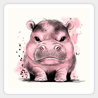 Grumpy Baby Hippo Magnet